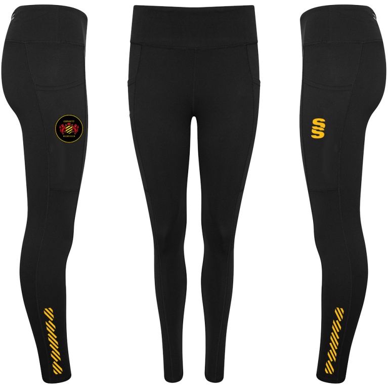 Consett Rugby - Performance Full Length Leggings - Black